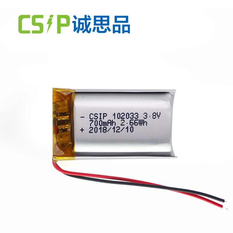 Small Lipo Battery 3.7V 102033 700mAh Lithium Ion Battery Supplier